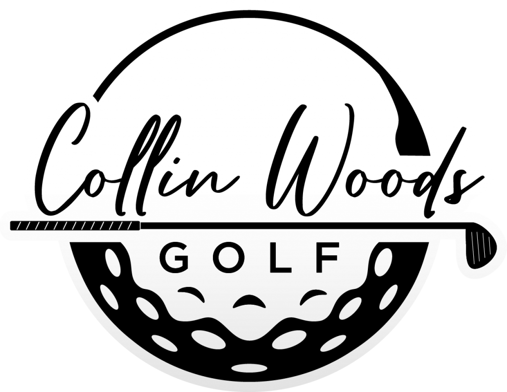Collin woods golf logo with a modern touch.
